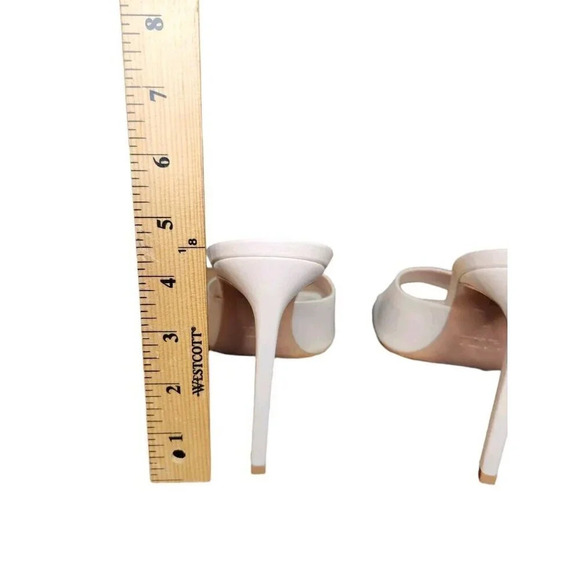 Lita by Ciara Solid Square Toe Leather Slide EU Size 41 US Size 10 Color Cream - Picture 5 of 15